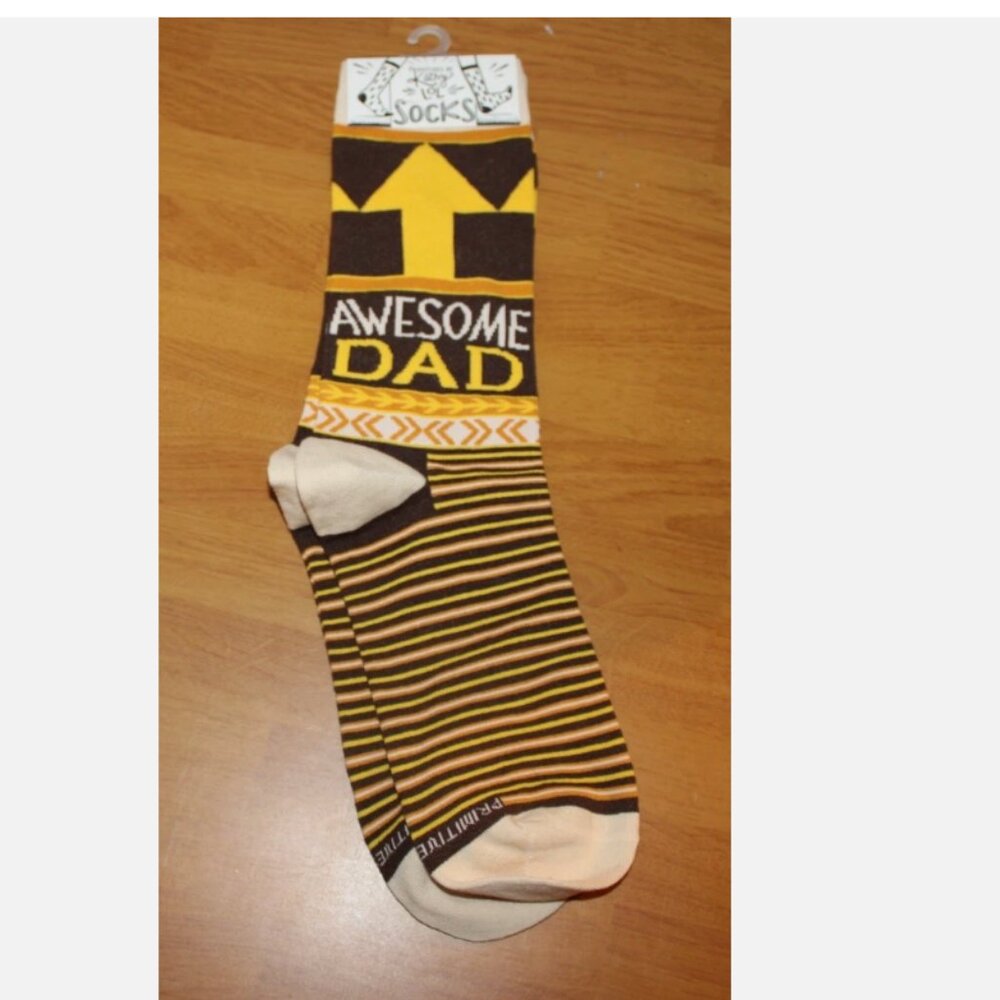 Primitives by Kathy "Awesome Dad" Men’s Novelty Crew Socks NWT